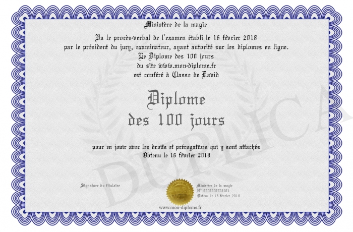 diplome 100 jours